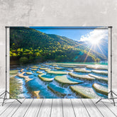 Aperturee - Lake Water Ladder Artificial Landscape Photo Backdrop